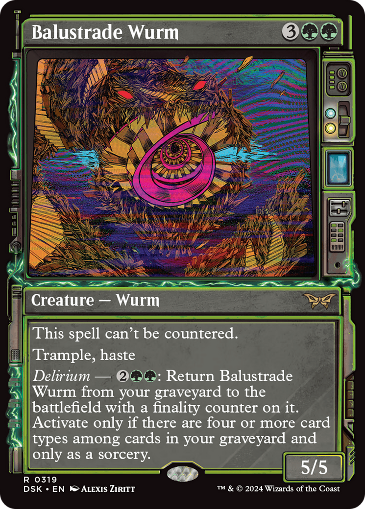 Balustrade Wurm (Showcase) - Duskmourn: House of Horror: (Showcase)