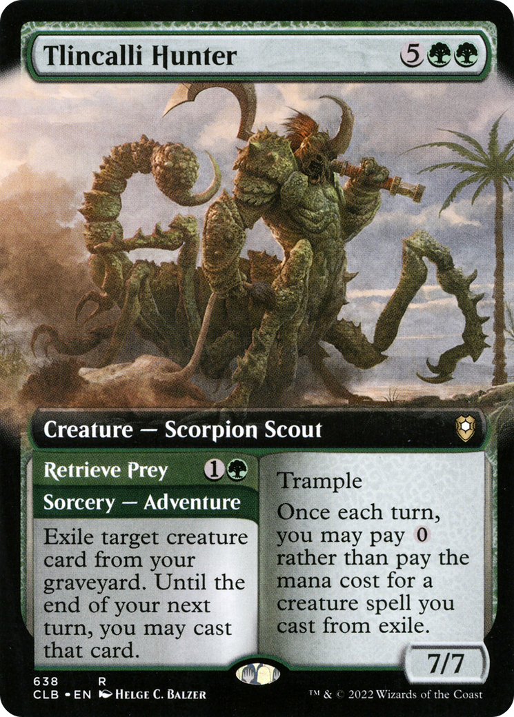 Tlincalli Hunter // Retrieve Prey (Extended Art) [Commander Legends: Battle for Baldur's Gate]