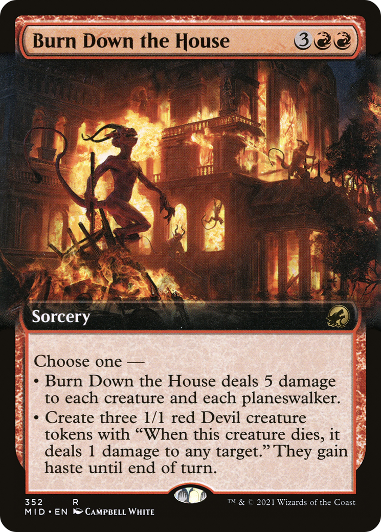 Burn Down the House (Extended Art) - Innistrad: Midnight Hunt: (Extended Art)