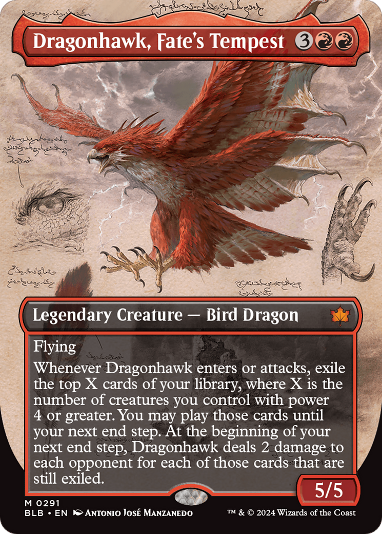 Dragonhawk, Fate's Tempest (Borderless): (Showcase) [Bloomburrow]