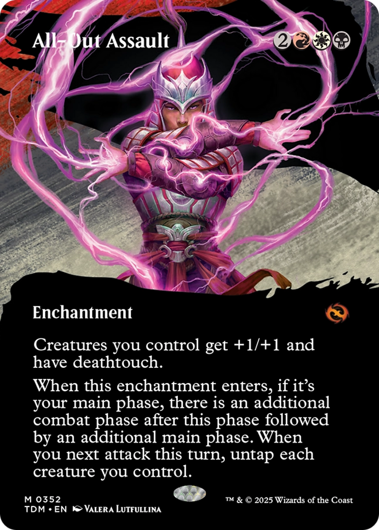 All-Out Assault (Borderless) - Tarkir: Dragonstorm: (Showcase, enchantment)