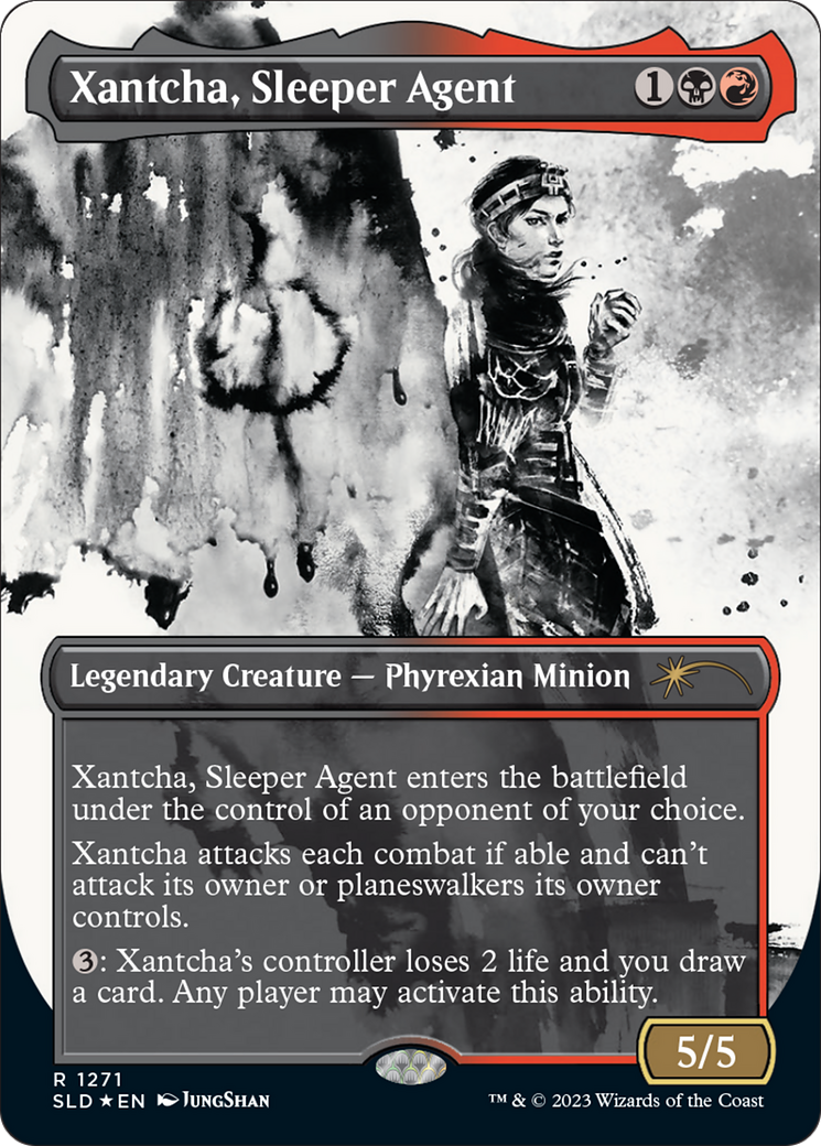 Xantcha, Sleeper Agent (Halo Foil) [Secret Lair Drop]: (Showcase) (Borderless) Foil