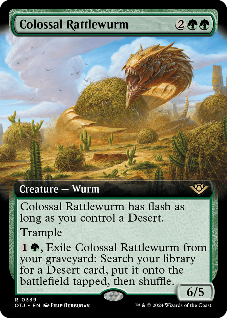 Colossal Rattlewurm (Extended Art): (Extended Art) [Outlaws of Thunder Junction]