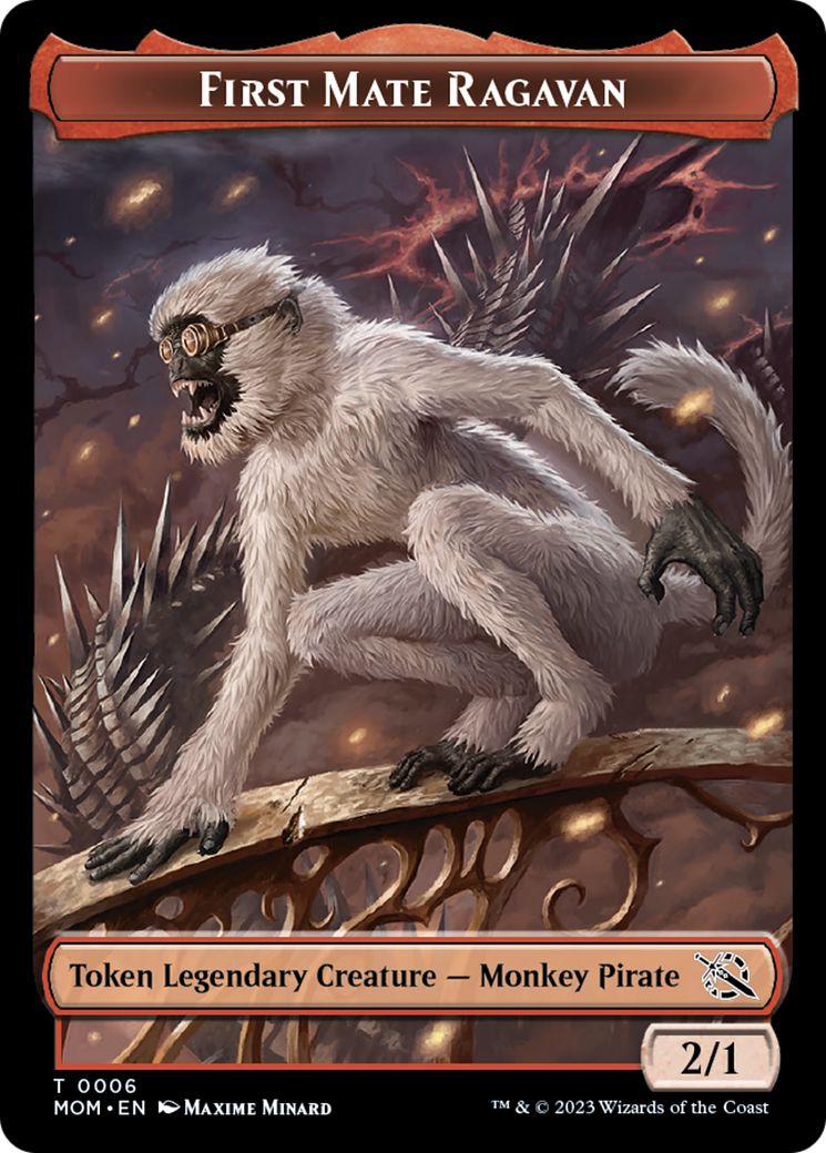 First Mate Ragavan // Spirit (13) Double-Sided Token [March of the Mac