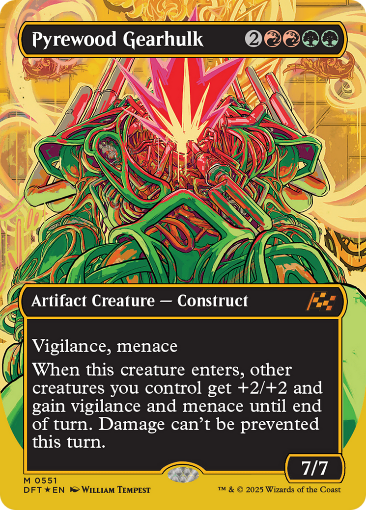 Pyrewood Gearhulk (Borderless) (First-Place Foil) - [Aetherdrift] Foil