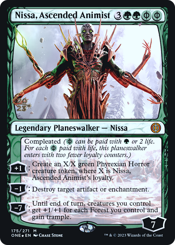 Nissa, Ascended Animist - [Phyrexia: All Will Be One Promos] Foil