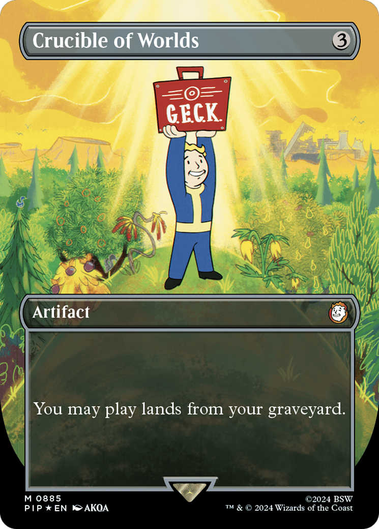 Crucible of Worlds (Borderless) (Surge Foil) [Fallout] Foil