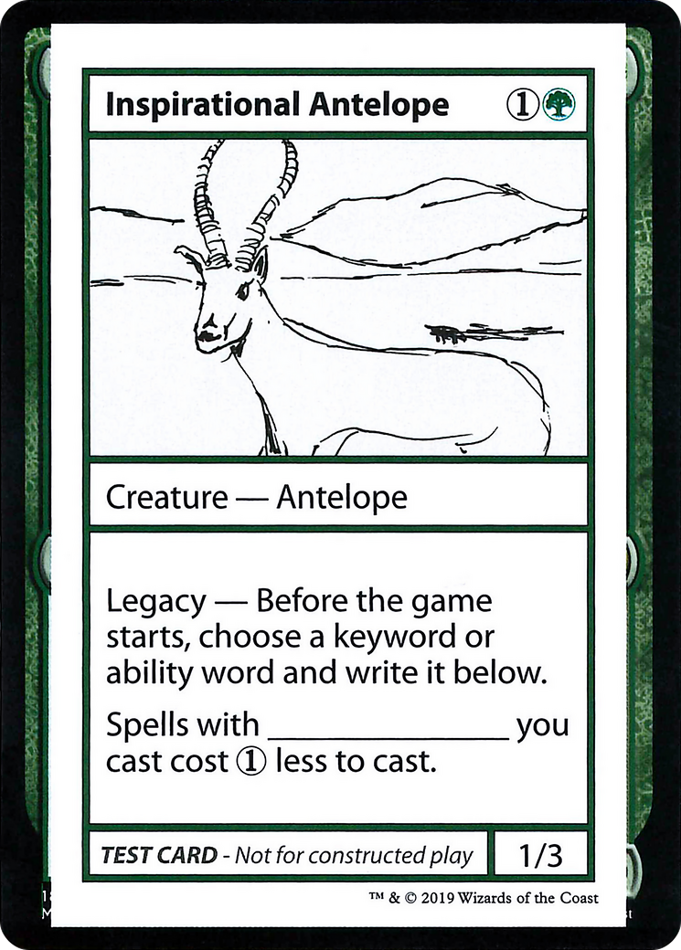 Inspirational Antelope (No PW Symbol) [Mystery Booster Playtest Cards 2021]