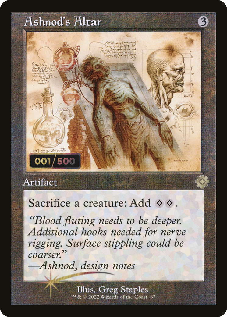 Ashnod's Altar (Schematic) (Serial Numbered) - The Brothers' War Retro Artifacts Foil