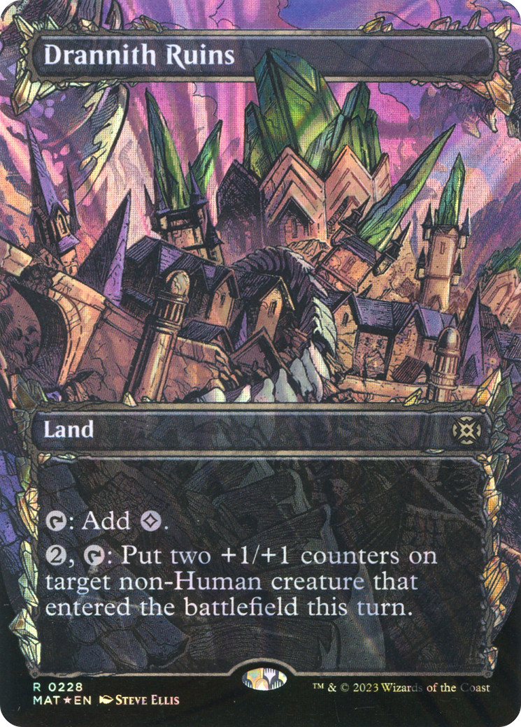 Drannith Ruins (Halo Foil): (Showcase) (Borderless) [March of the Machine: The Aftermath] Foil