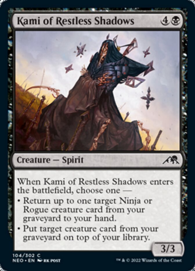mtg kamigawa neon dynasty all cards Kami of Restless Shadows [Kamigawa: Neon Dynasty]