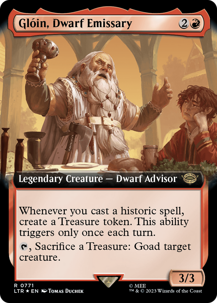 Gloin, Dwarf Emissary (Extended Art) (Surge Foil): (Extended Art) [The Lord of the Rings: Tales of Middle-earth] Foil