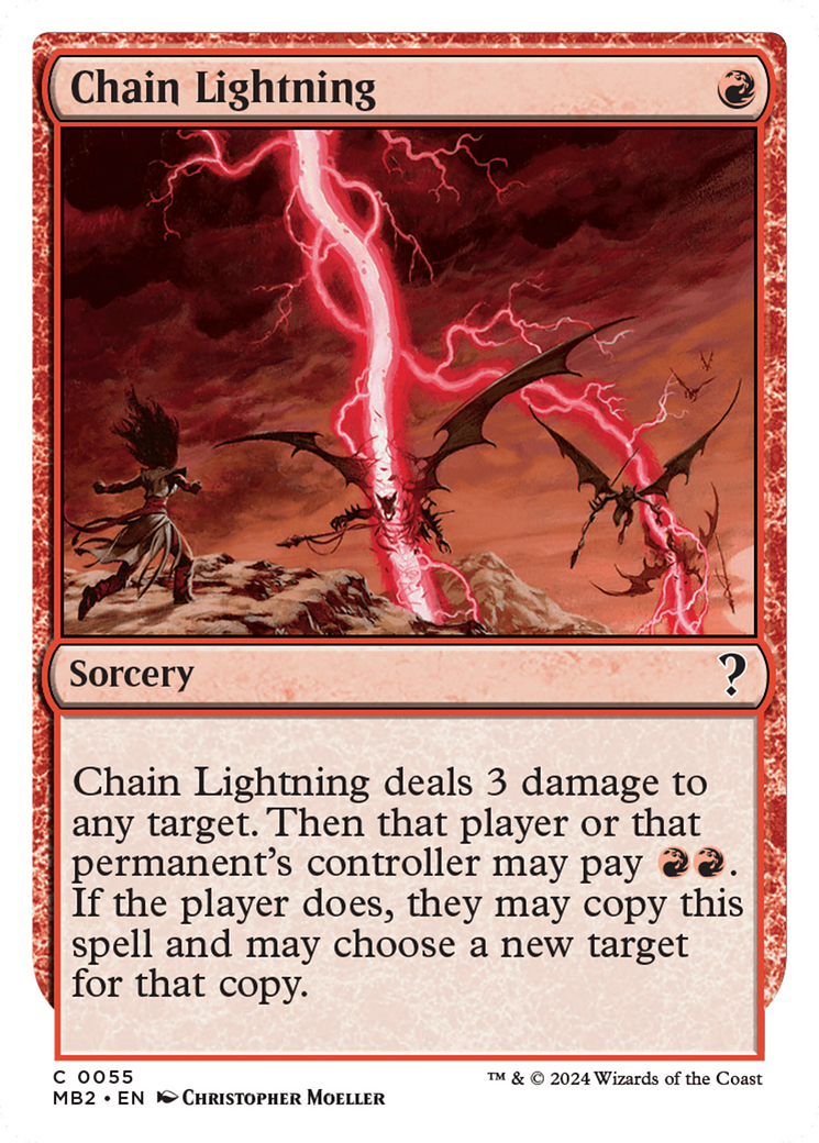 Chain Lightning (White Border) - Mystery Booster 2