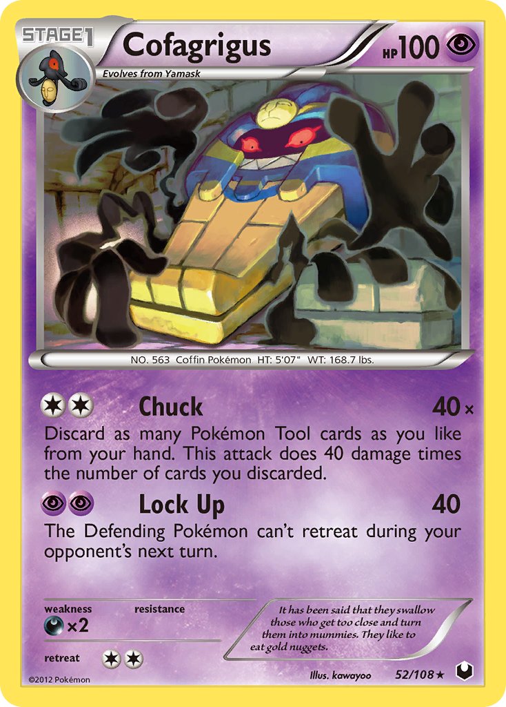 Cofagrigus (52/108) (Cracked Ice Holo) (Theme Deck Exclusive) [Black & Cofagrigus (52/108) (Cracked Ice Holo) (Theme Deck Exclusive) [Black &