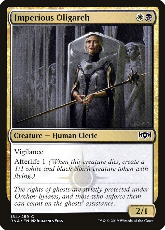 mtg ravnica allegiance card list Imperious Oligarch [Ravnica Allegiance]
