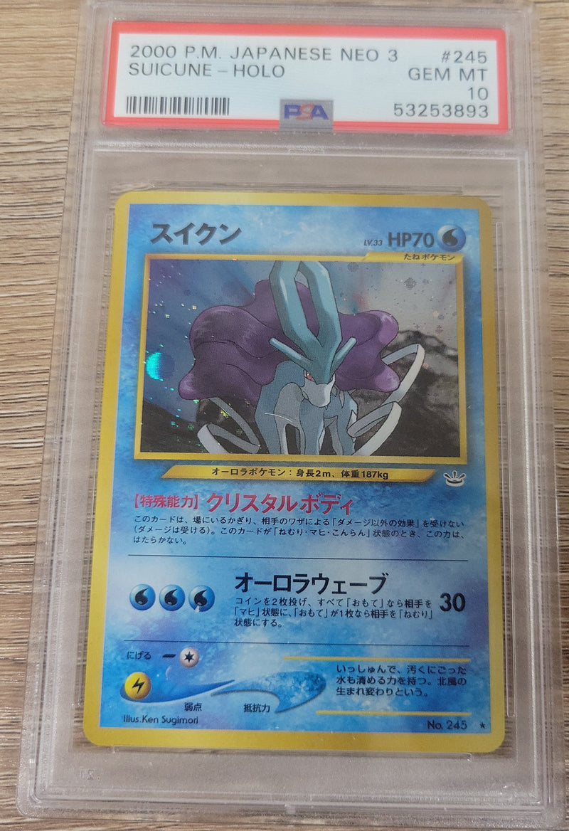 PSA 10 GEM MT - Suicune No. 245 Japanese Neo 3 Pokemon PSA 10 GEM MT - Suicune No. 245 Japanese Neo 3 Pokemon