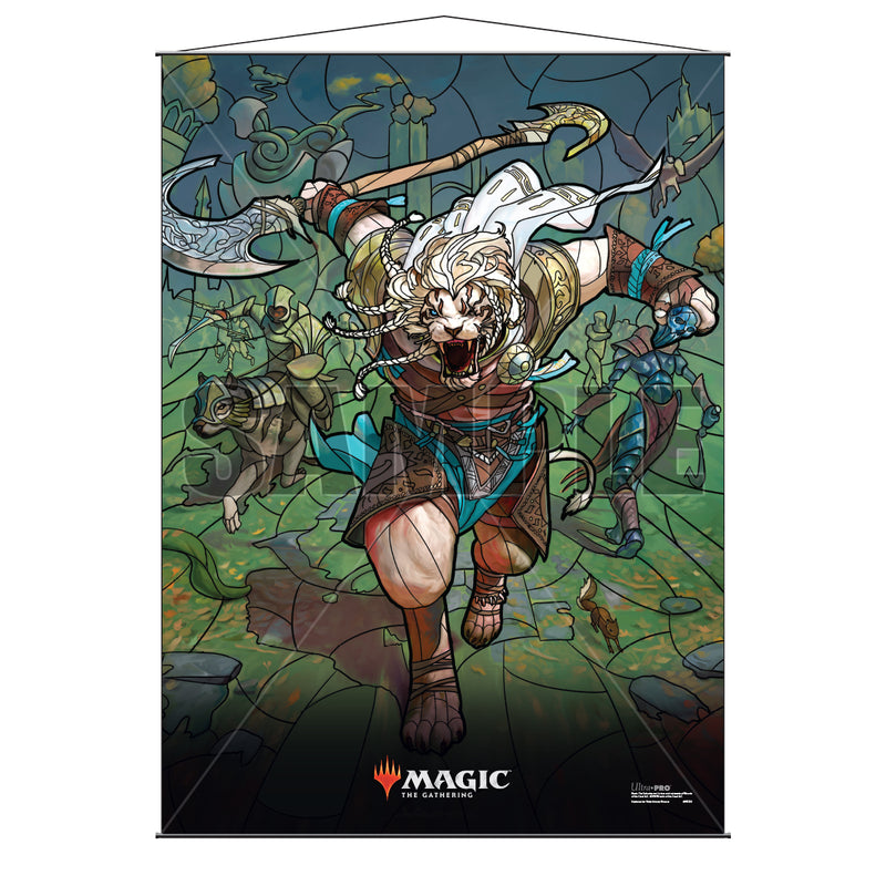 Stained Glass Planeswalkers Wall Scroll : Ajani