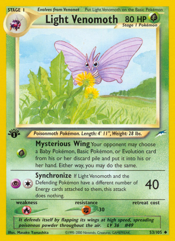 Light Venomoth (53/105) [Neo Destiny 1st Edition]