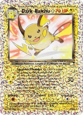pokemon cards dark raichu value Pokemon Team Rocket Dark Raichu #83/82 Secret Rare Holo Trading Card