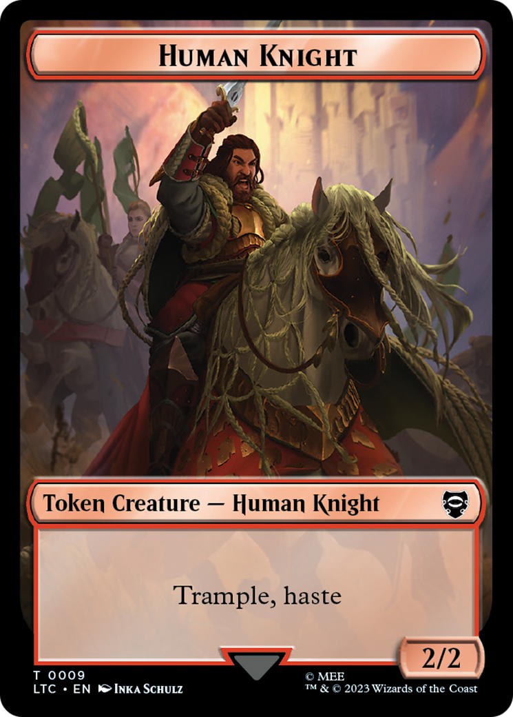 mtg red knight cards Human Knight // Human Double-Sided Token [The Lord of the Rings: Tales
