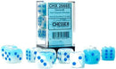 Chessex D&D Dice-16mm Gemini Pearl Turquoise-White/Blue Plastic Polyhedral Dice Set (26665)