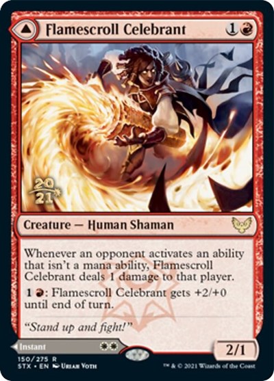 silence mtg card Flamescroll Celebrant // Revel in Silence [Strixhaven: School of Mages