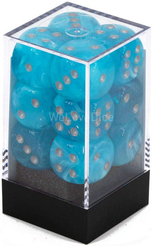 Chessex 16mm Luminary™ Sky/Silver Plastic Polyhedral Dice Set (27766)