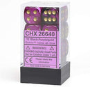 Chessex D&D Dice-16mm Gemini Black-Purple/Gold Plastic Polyhedral Dice Set (26640)