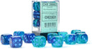 Chessex D&D Dice-16mm Gemini Blue-Black/Light Blue Plastic Polyhedral Dice Set (26663)