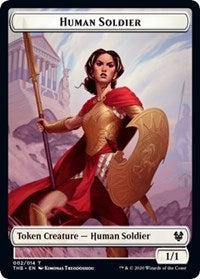 Human Soldier // Wolf Double-Sided Token [Theros Beyond Death Tokens]