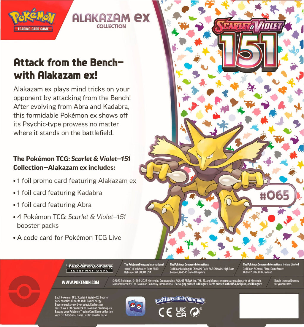 Box Pokémon Zapdos EX ou Alakazam EX Coleção Especial 151