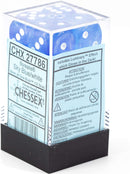 Chessex 16mm Borealis Sky Blue/White Plastic (Glows in the Dark) Dice Set (27786)
