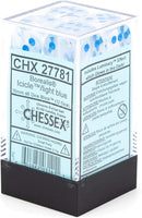 Chessex 16mm Borealis Icicle™/Light Blue Plastic (Glows in the Dark) Dice Set (27781)