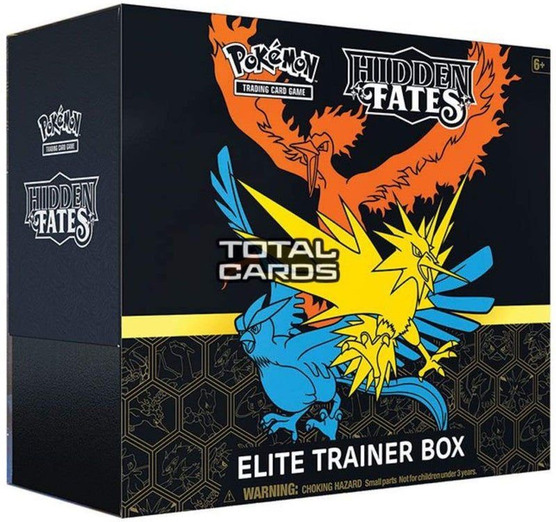 Hidden Fates Elite Trainer Box Pokemon TCG 10 Booster packs + More. Hidden Fates Elite Trainer Box Pokemon TCG 10 Booster packs + More.