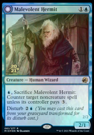 Malevolent Hermit // Benevolent Geist [Innistrad: Midnight Hunt Prerel Malevolent Hermit // Benevolent Geist [Innistrad: Midnight Hunt Prerel