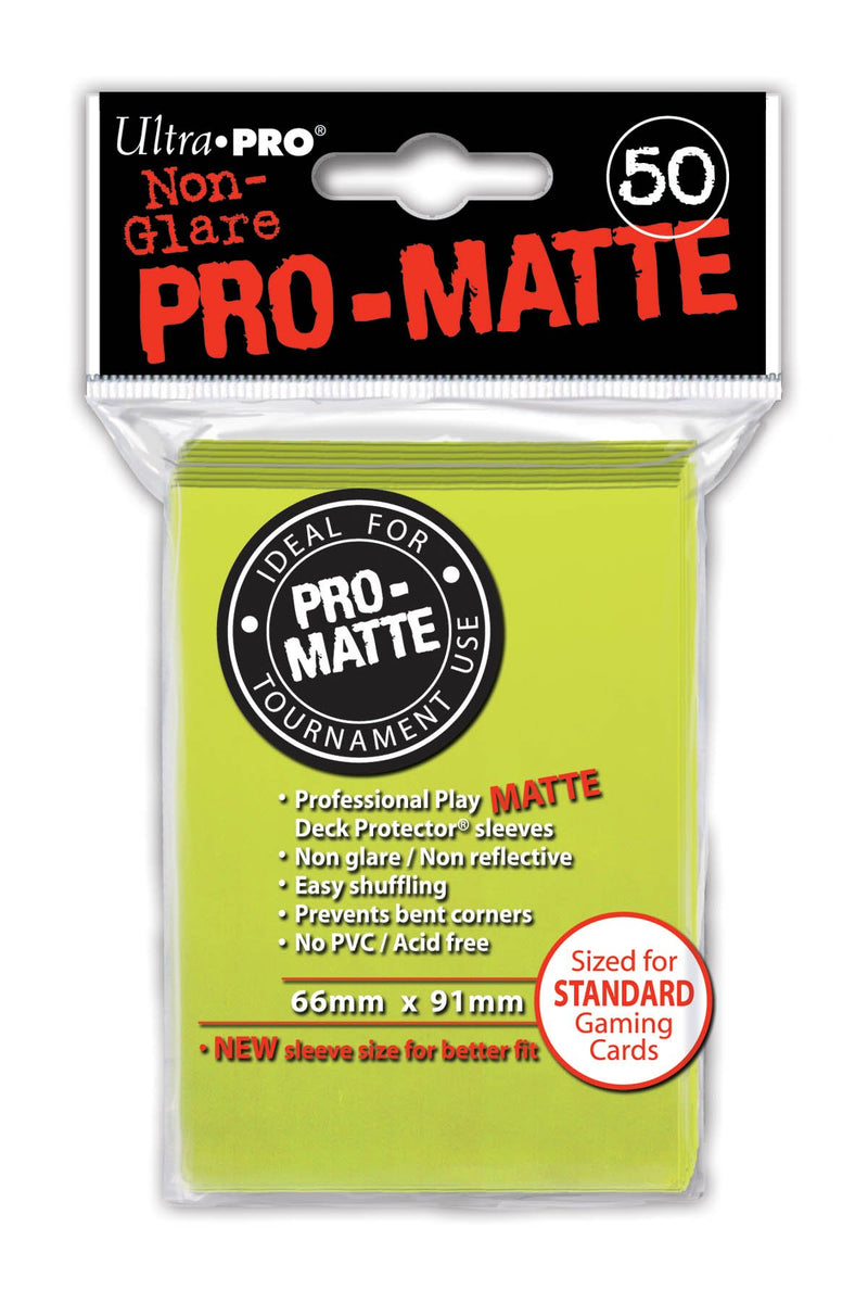 50ct Pro-Matte Bright Yellow Standard Deck Protectors