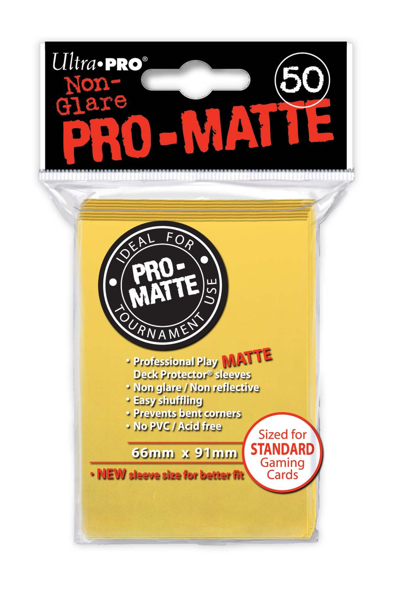 50ct Pro-Matte Yellow Standard Deck Protectors