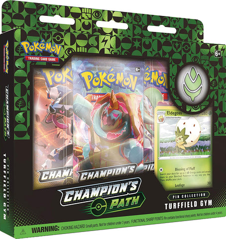 Champion's Path Pin Collection Pokemon TCG 3 Booster packs (Turffield/Motostoke/Hulbury Gym)