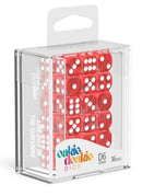 D6 Dice 12 mm Marble - Red (36)