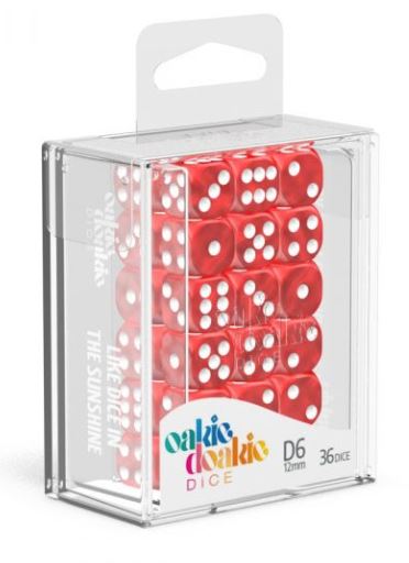 D6 Dice 12 mm Marble - Red (36)