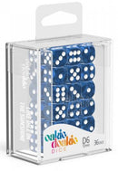D6 Dice 12 mm Marble - Blue (36)