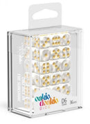 D6 Dice 12 mm Marble - White (36)