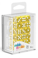 D6 Dice 12 mm Marble - Yellow (36)