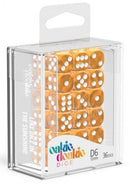 D6 Dice 12 mm Marble - Orange (36)