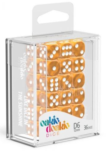 D6 Dice 12 mm Marble - Orange (36)