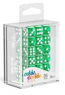 D6 Dice 12 mm Translucent - Green (36)