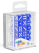 D6 Dice 12 mm Translucent - Blue (36)