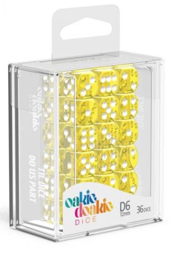 D6 Dice 12 mm Translucent - Yellow (36)