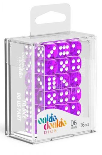 D6 Dice 12 mm Translucent - Purple (36)