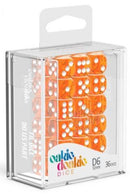 D6 Dice 12 mm Translucent - Orange (36)